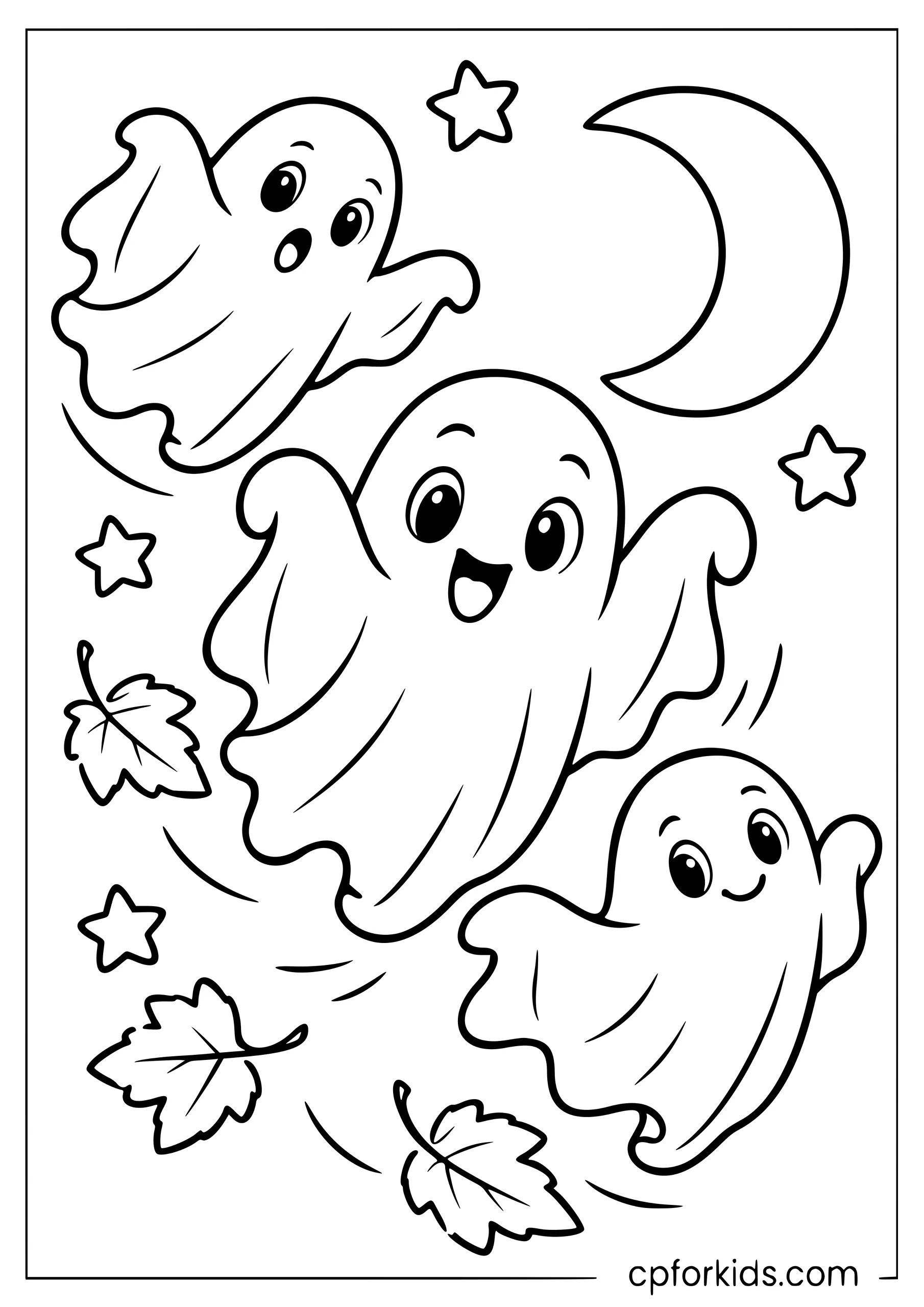 Three ghosts floating together in flight