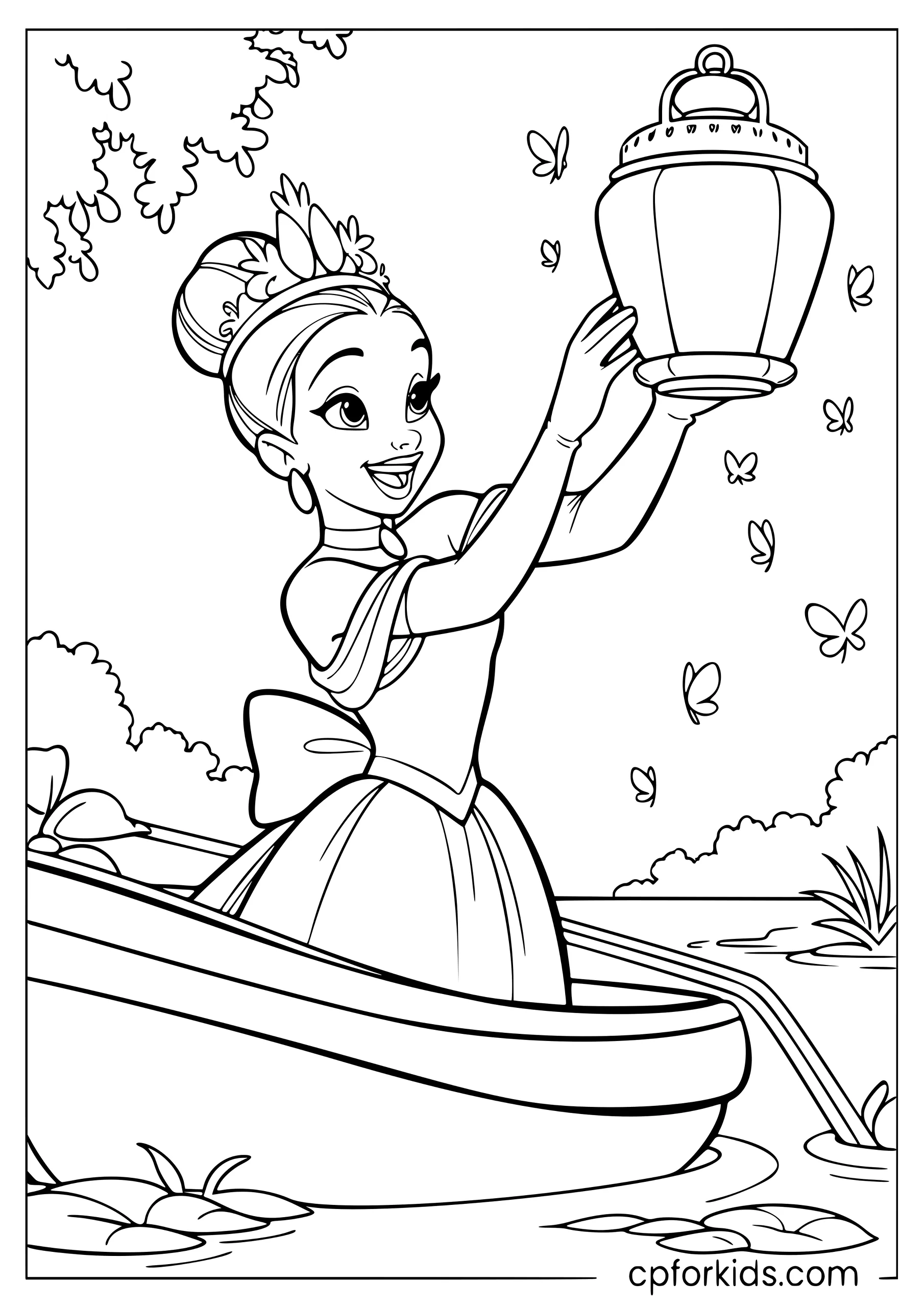 Tiana's Bayou Lantern Scene