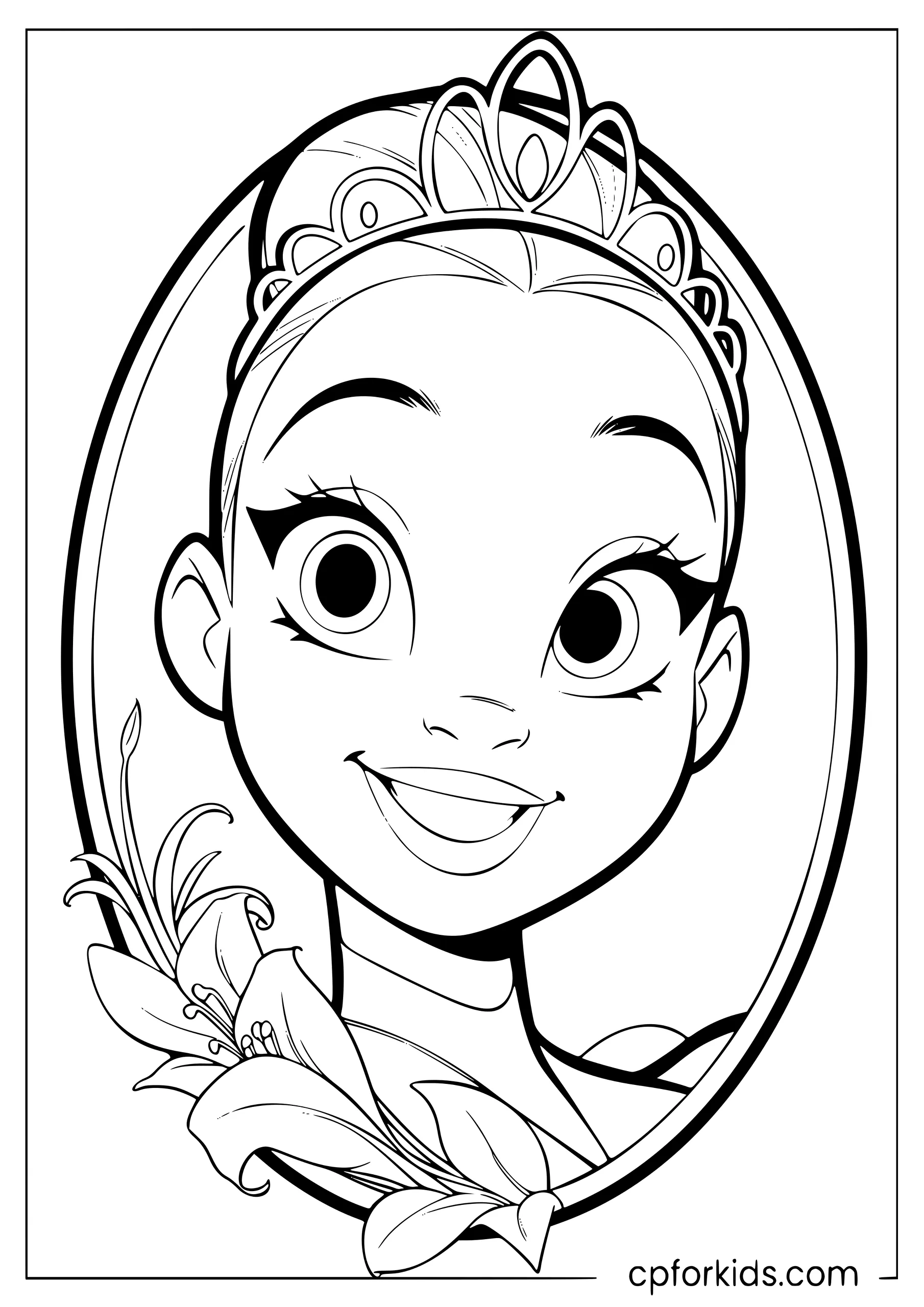 Princess Tiana Smiling Close-Up