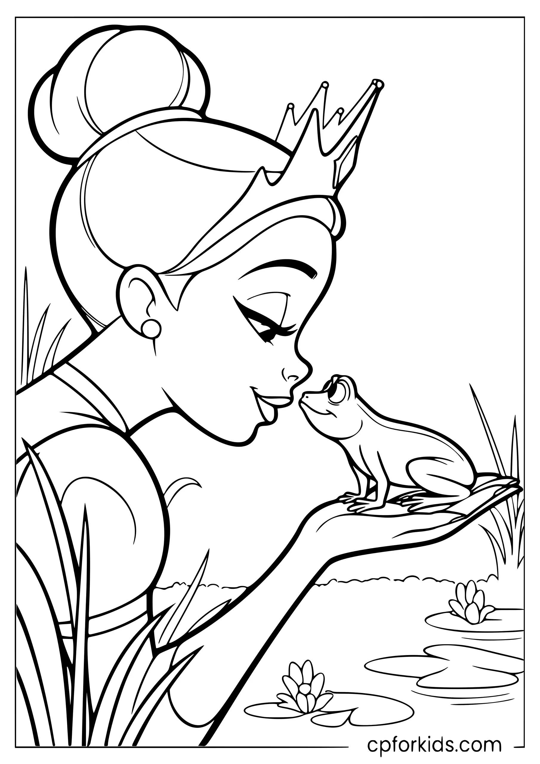 Tiana Kissing the Frog