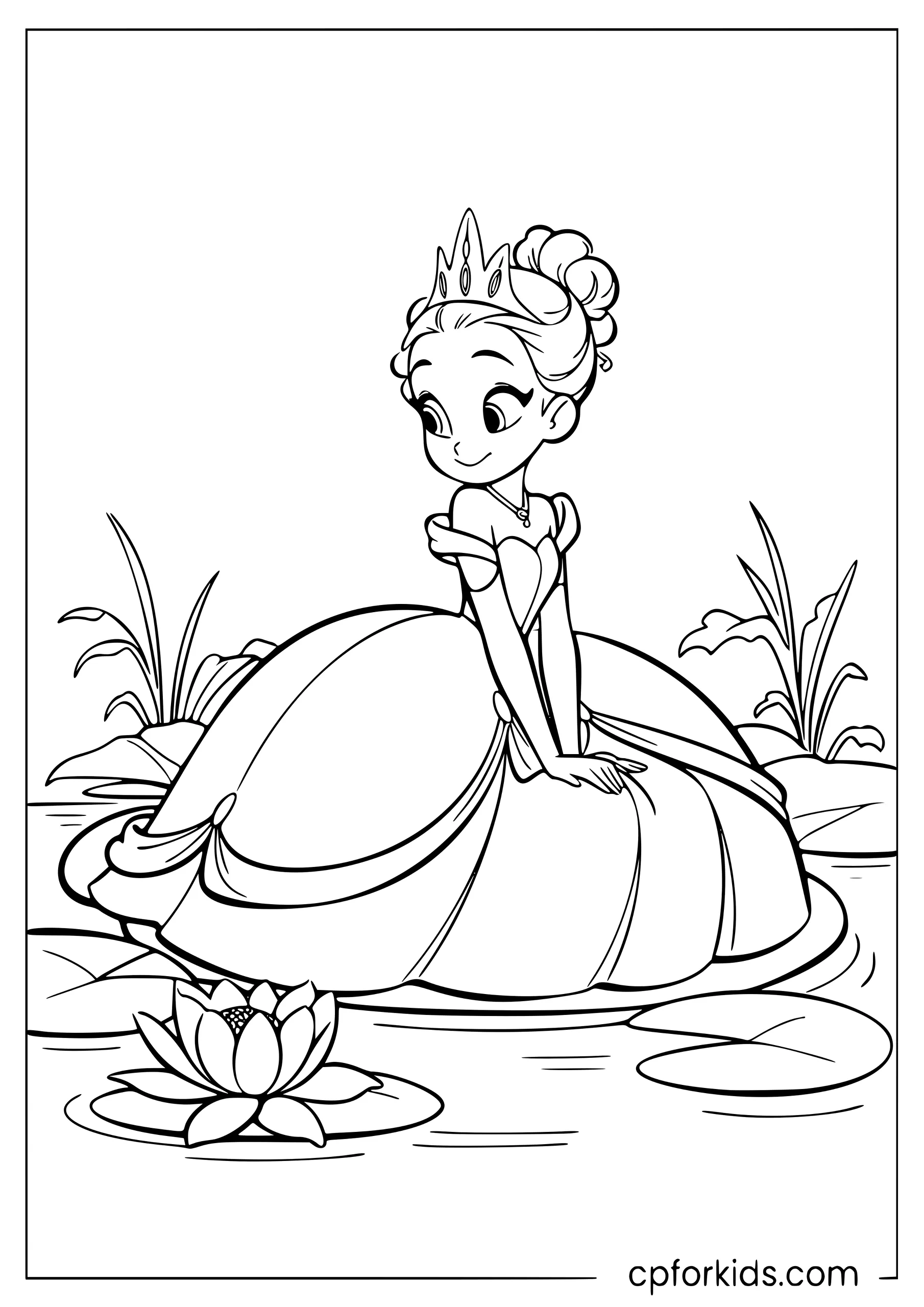 Tiana on the Lily Pad
