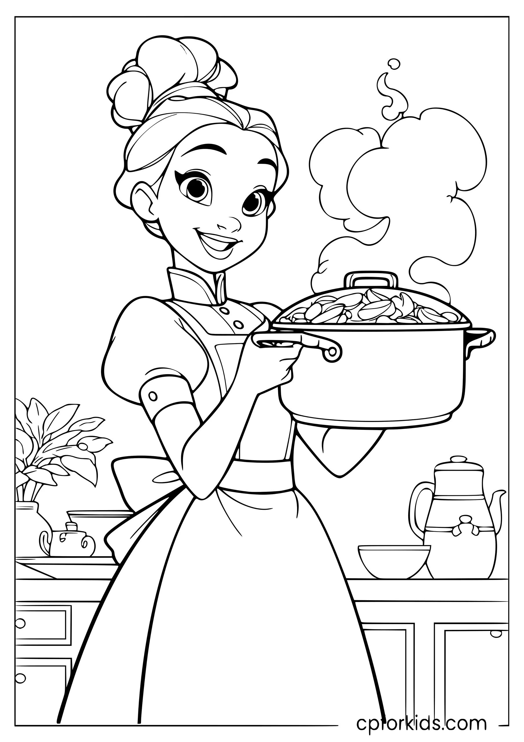 Tiana at the Restaurant