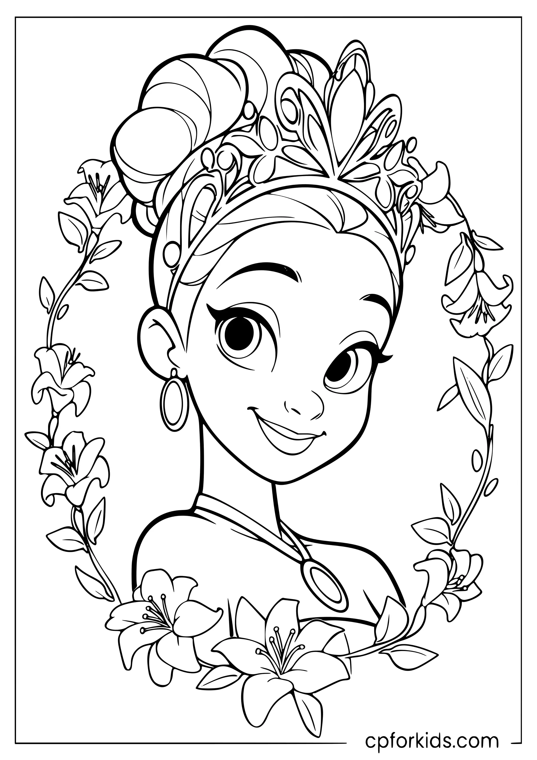 Tiana's Floral Tiara Portrait