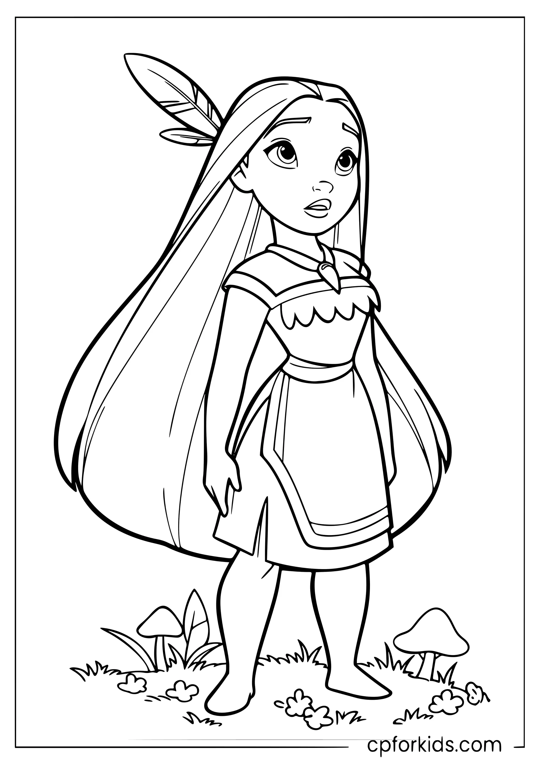 Toddler Pocahontas in the Forest