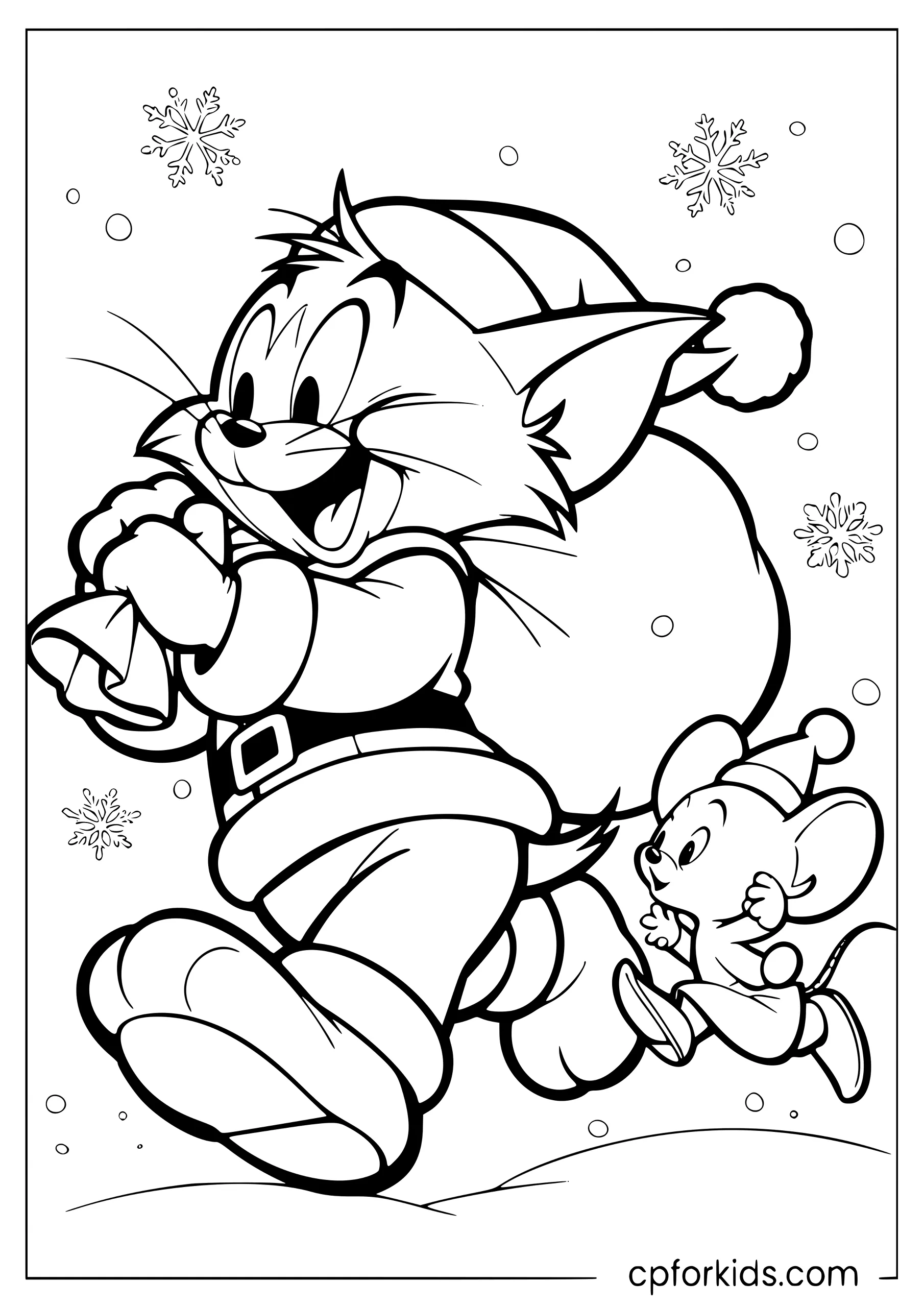 Santa Tom Chasing Elf Jerry