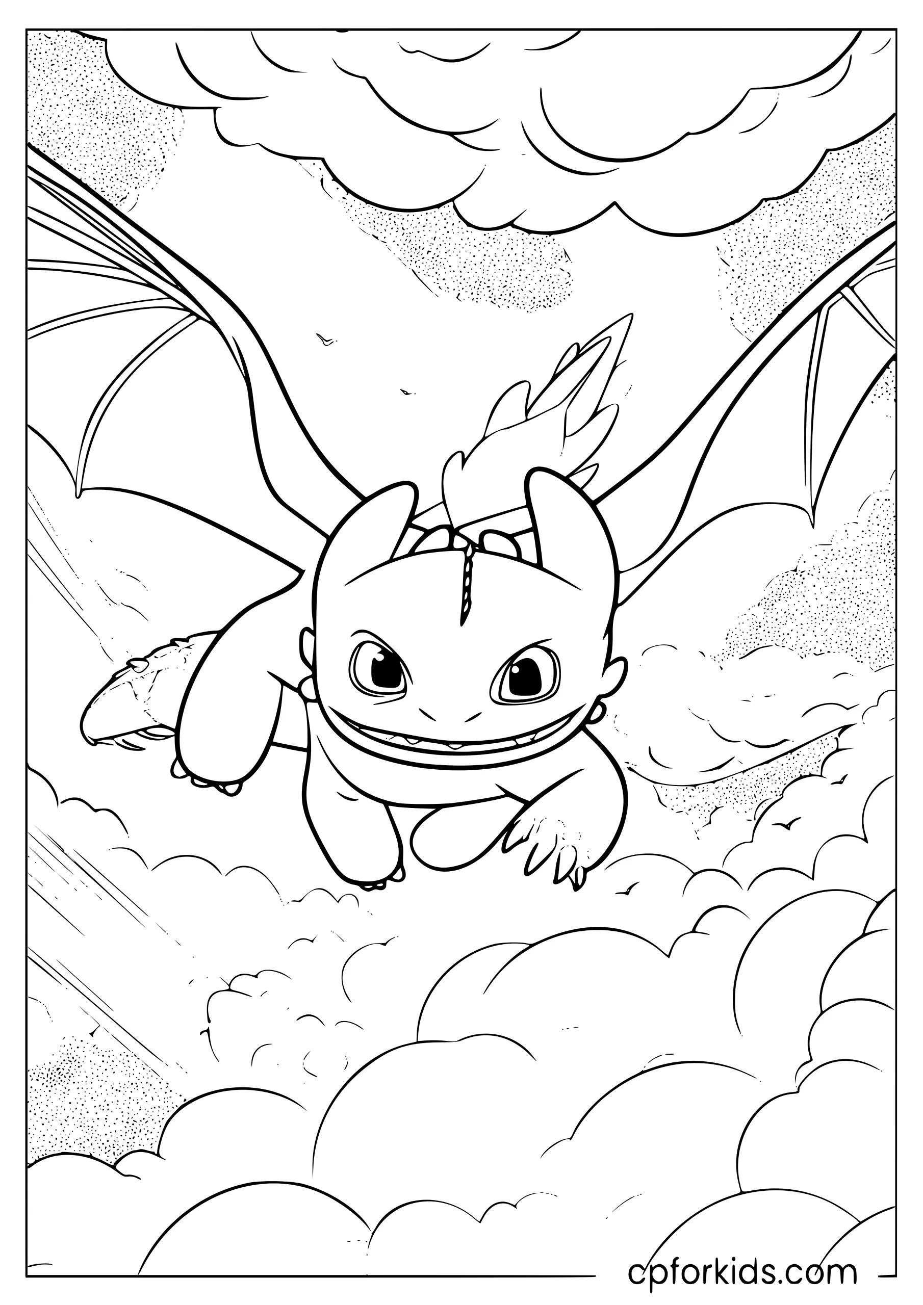 Toothless in Flight