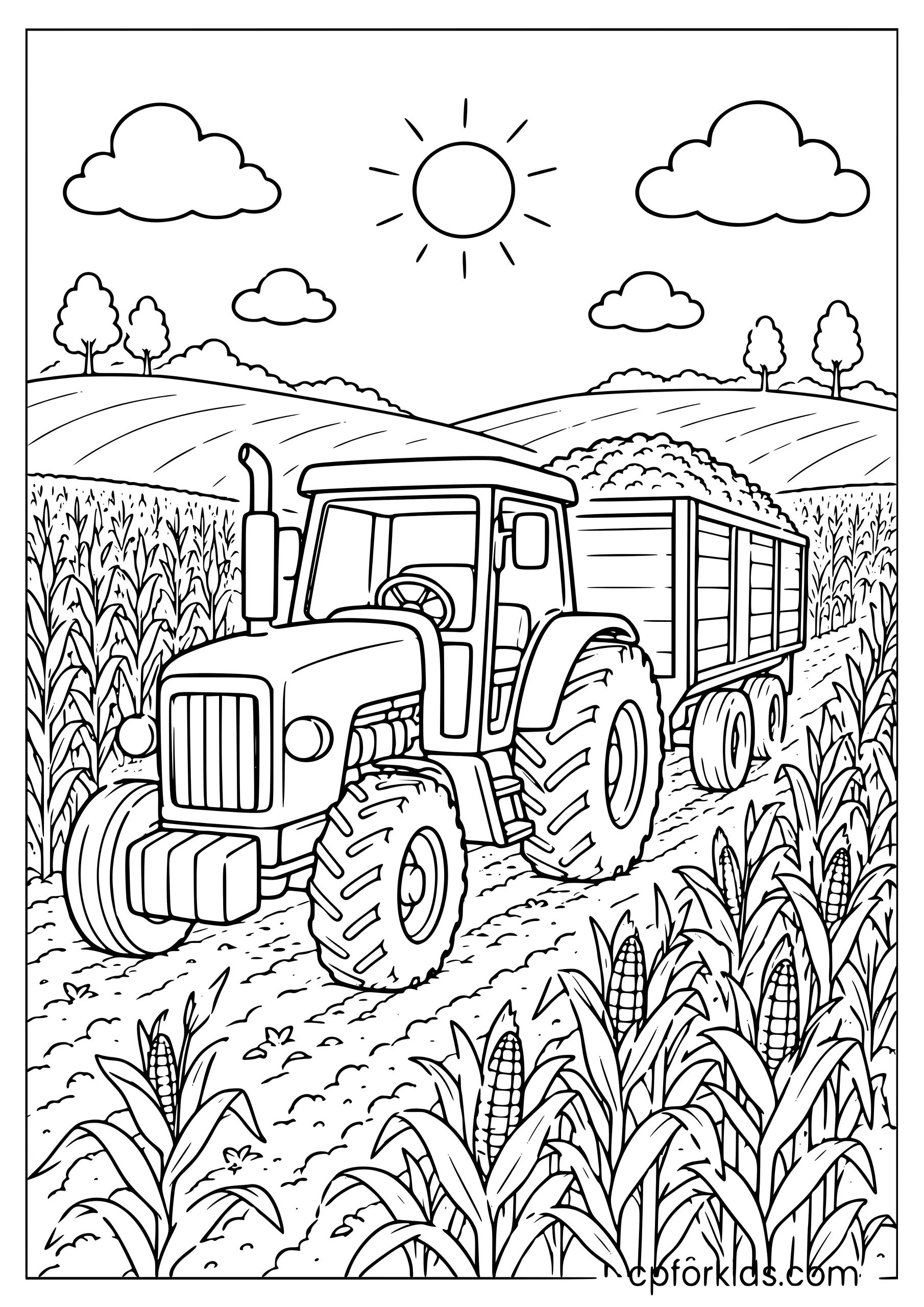 Tractor Collecting the Harvest
