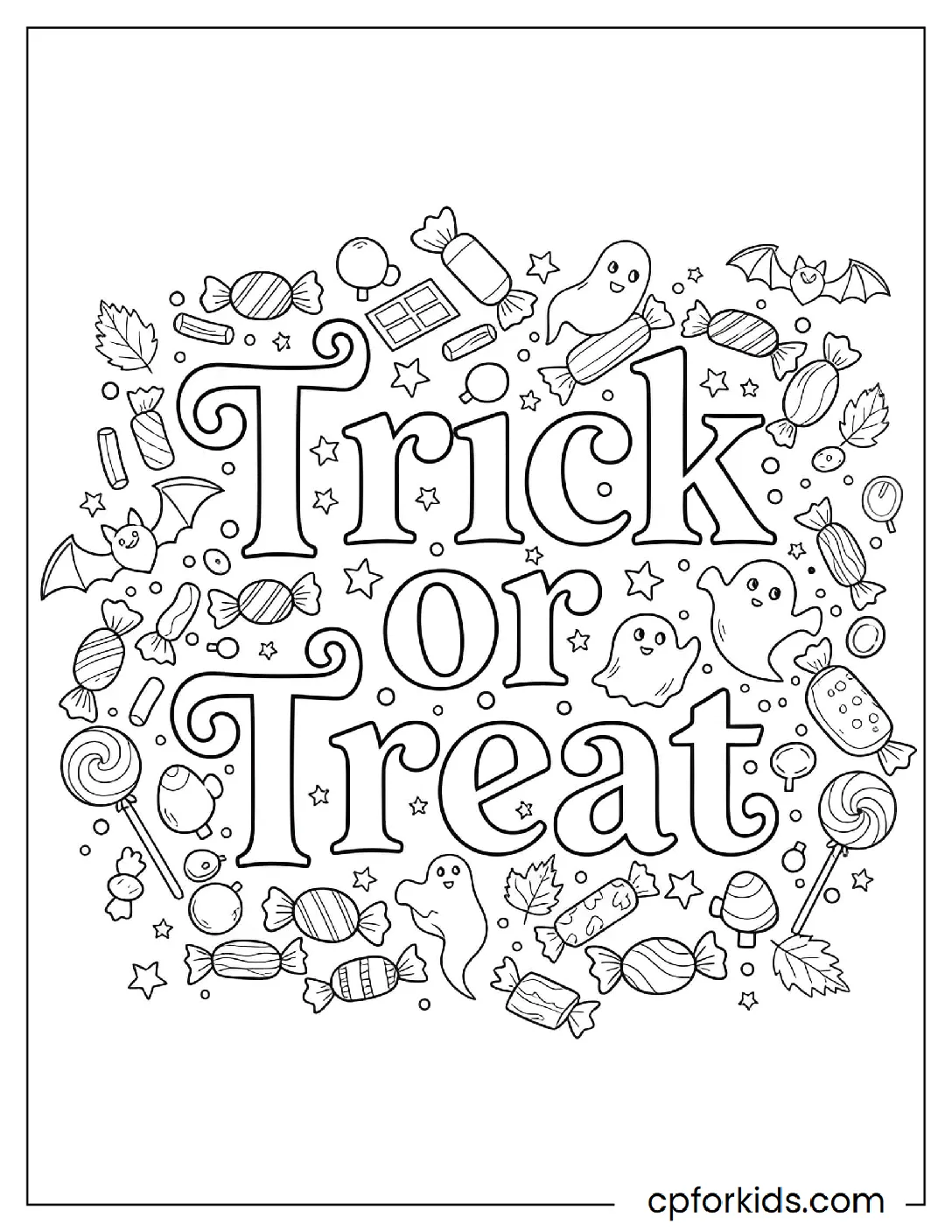 Trick or Treat in curly spooky font