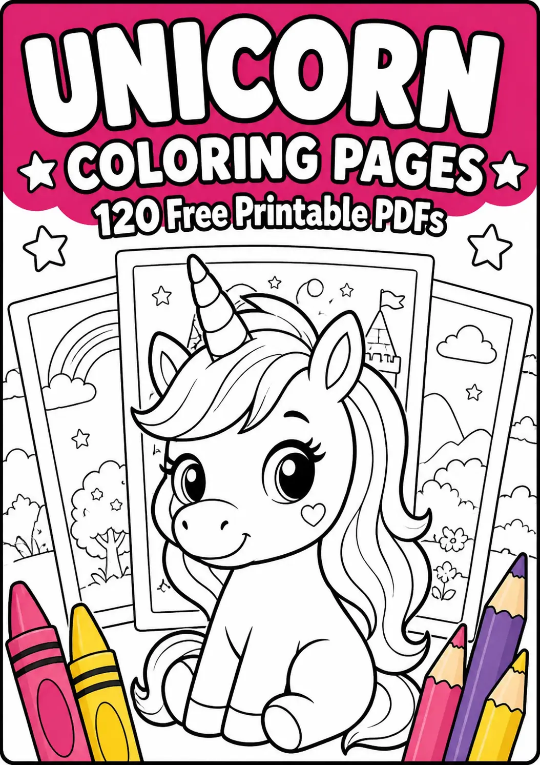 Unicorn Coloring Pages for Kids & Adults