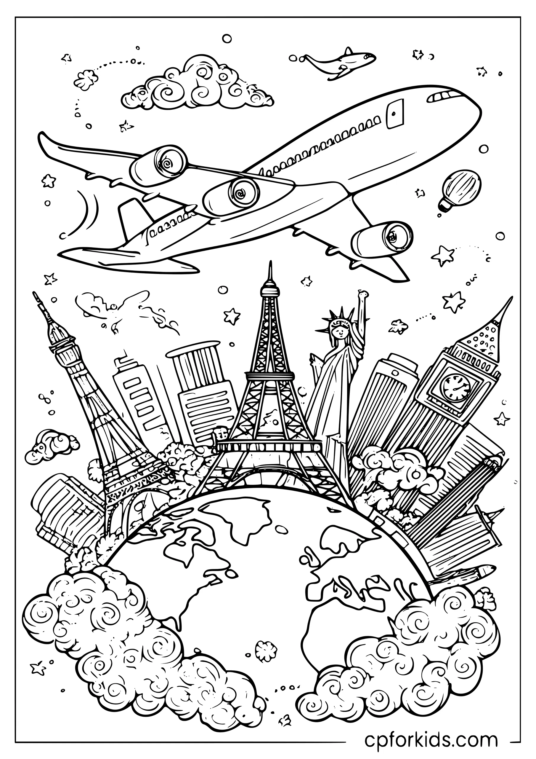 Vintage World Travel Airplane Poster