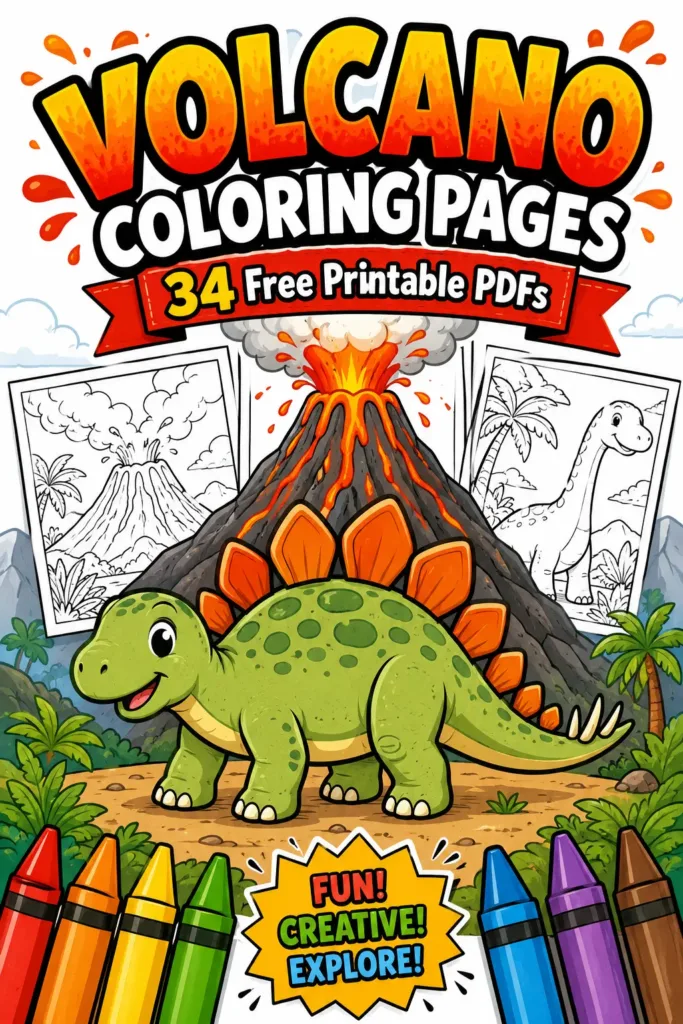 Volcano Coloring Pages for Kids