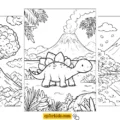 Printable Coloring Pages for Volcano