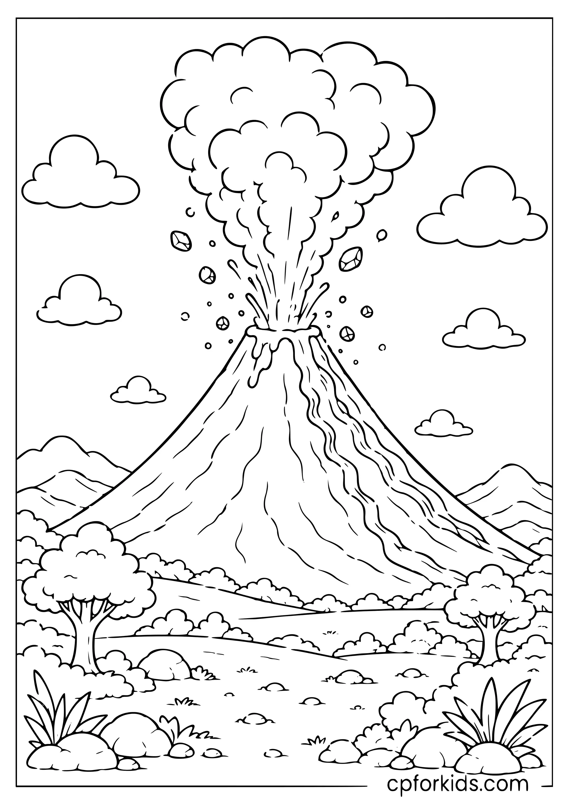 Volcano Side View Profile