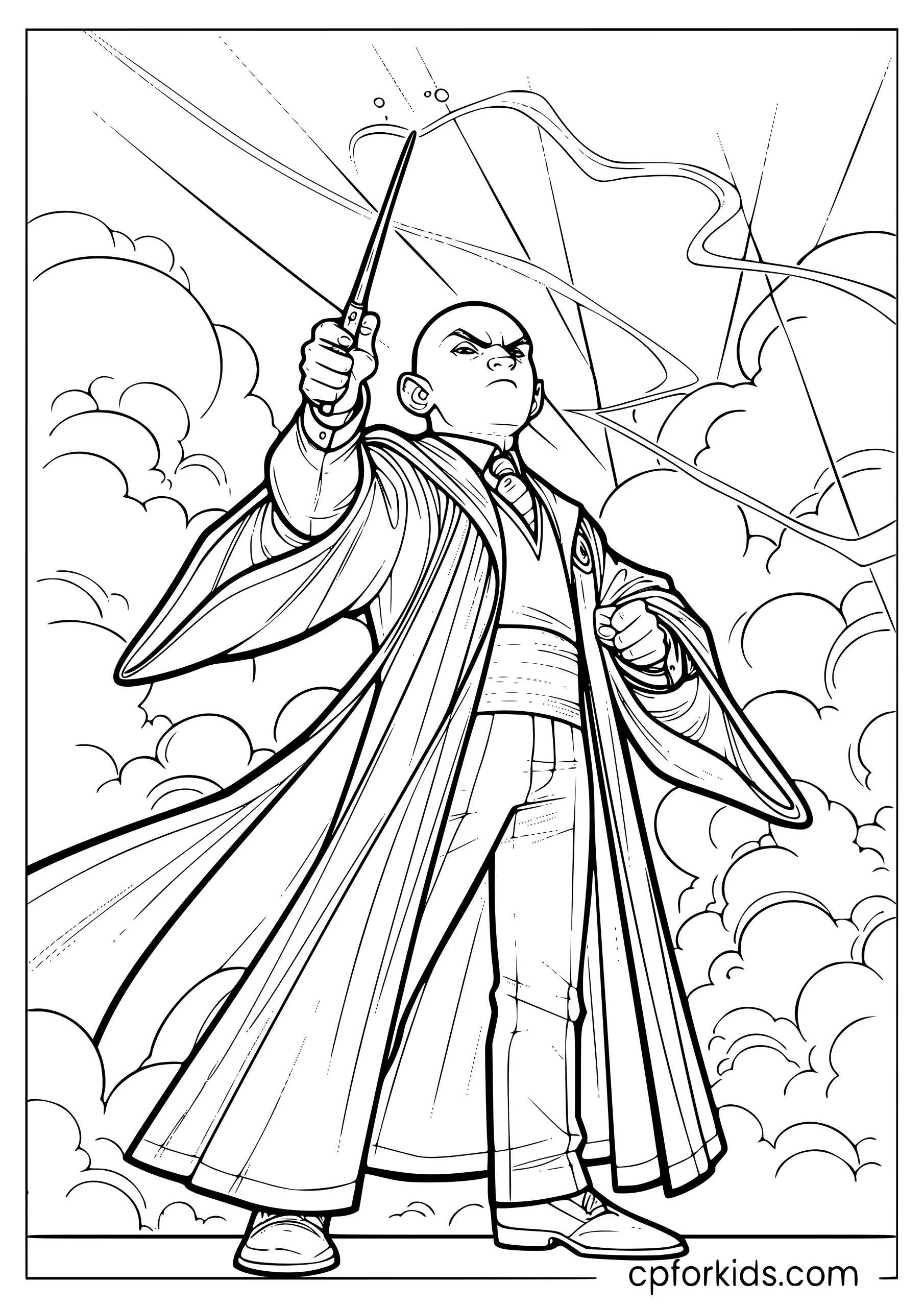 Voldemort with His Wand Raised