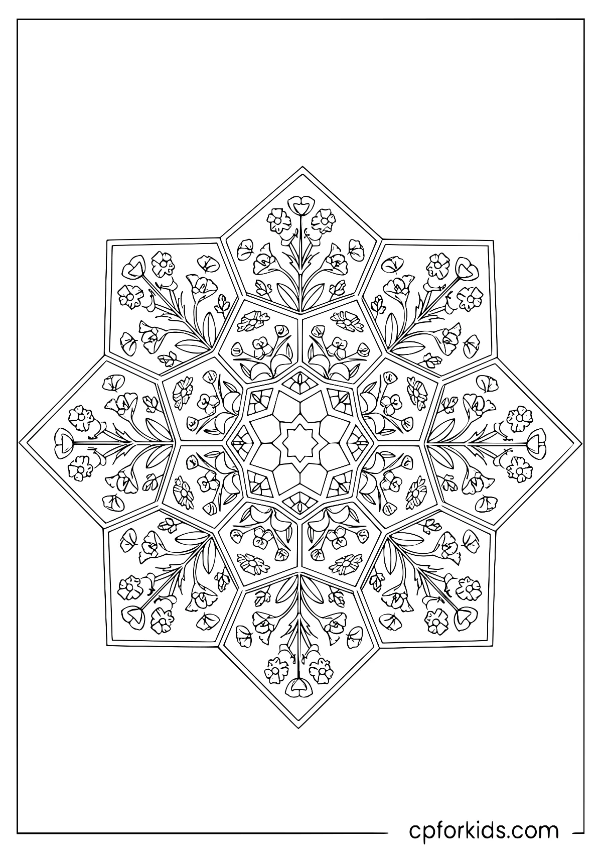 Wildflowers and curved stems arranged in balanced symmetry