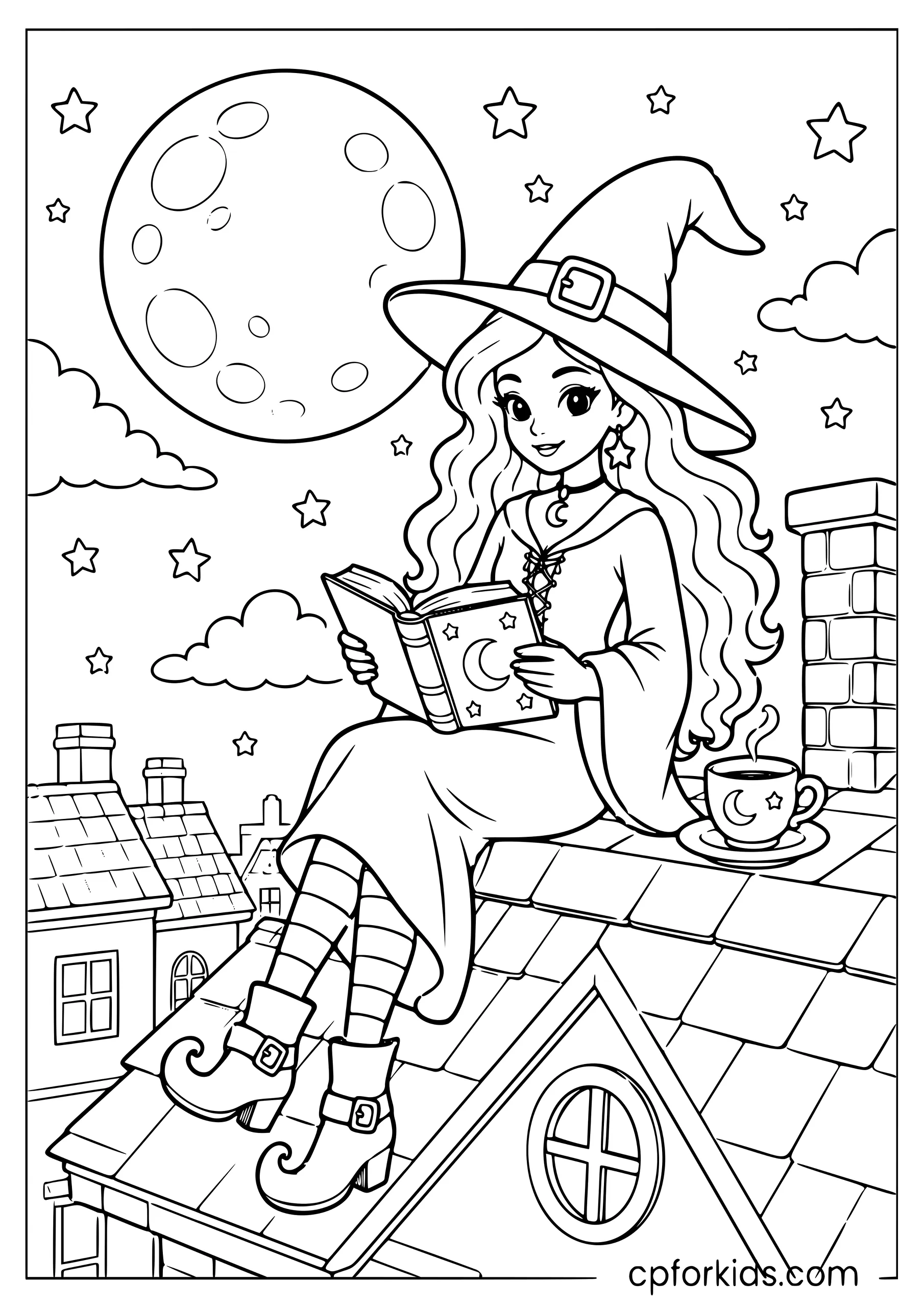 Witch Reads Under the Moon