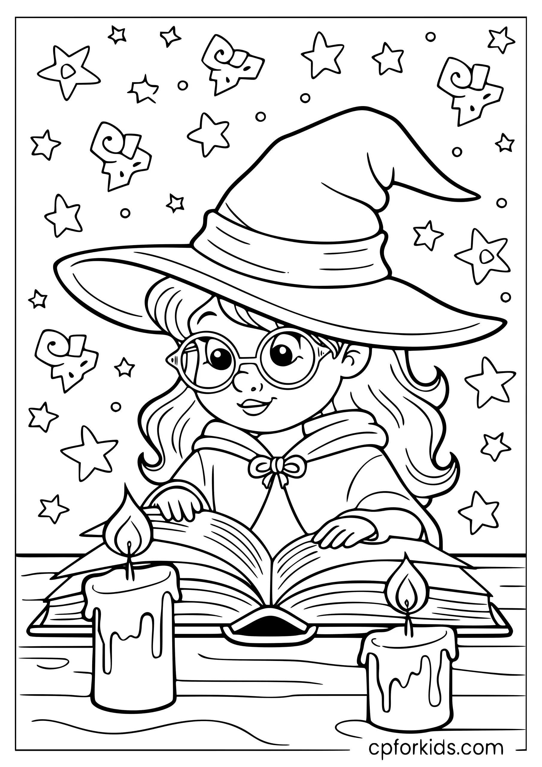 Witch Studies the Spell