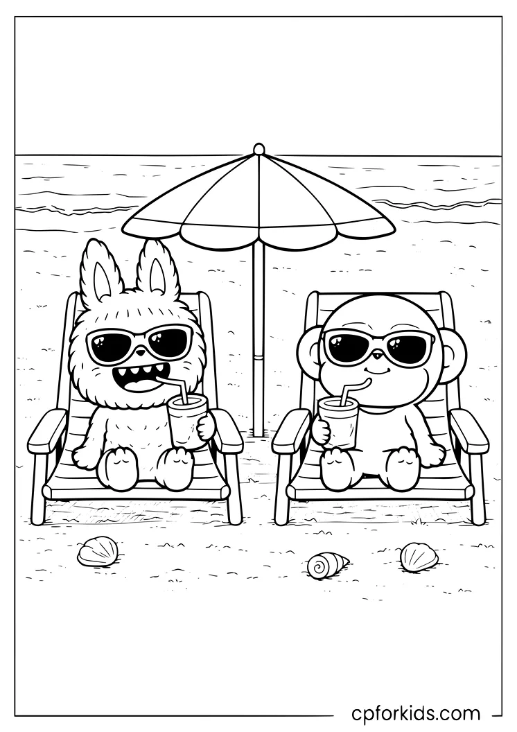 Zimomo and Labubu at the Beach